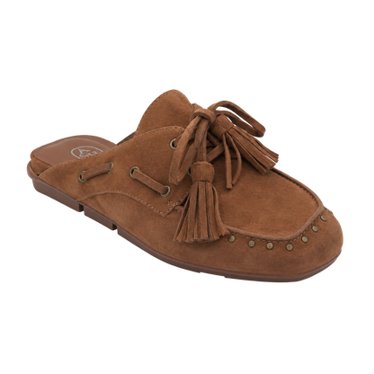 Bavaria Studs Suede Studded-Tassel Suede Mule