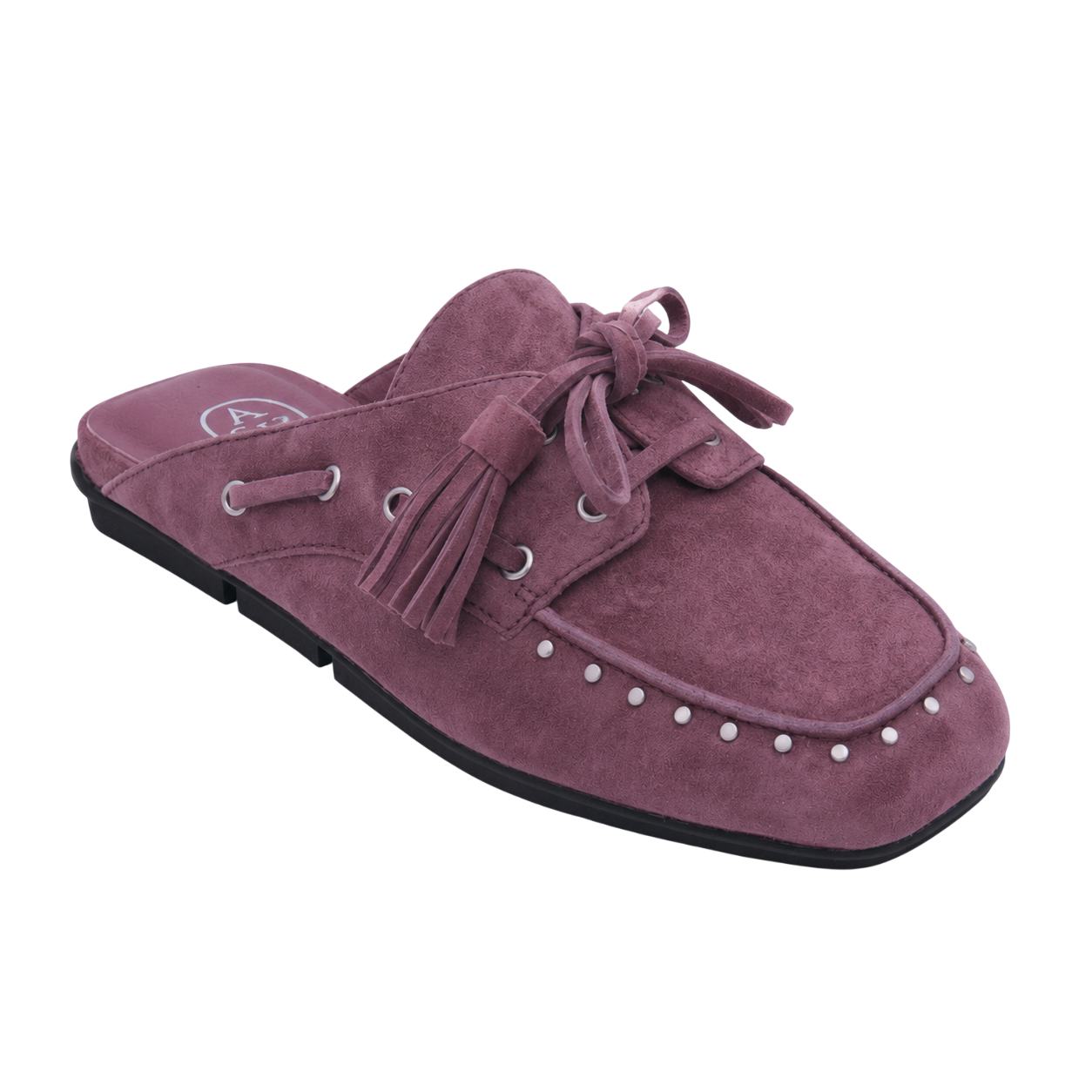 Bavaria Studs Suede Studded-Tassel Suede Mule