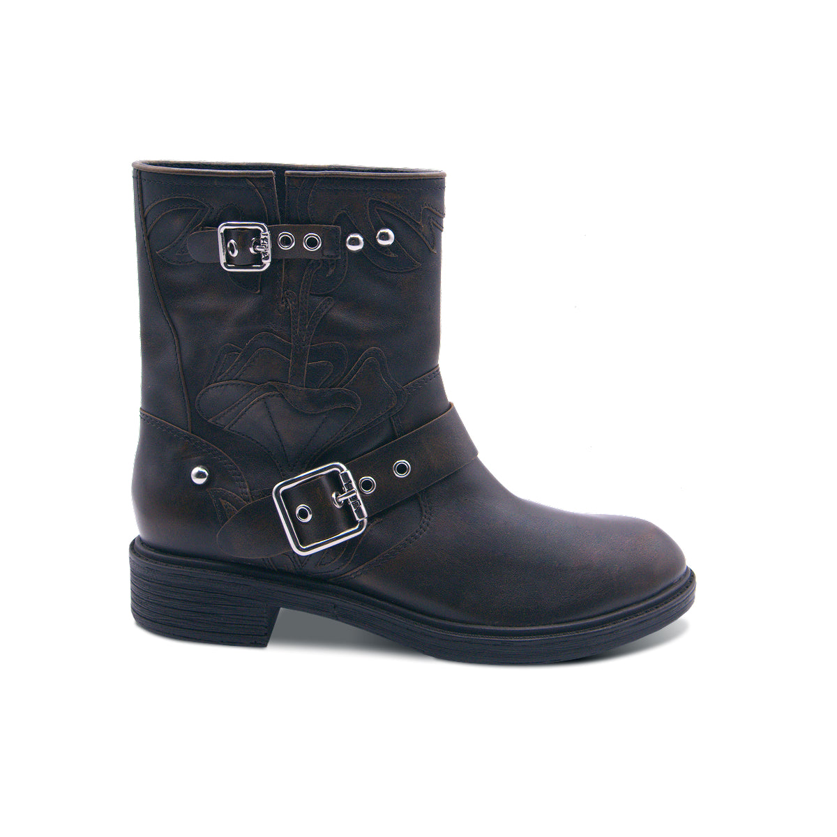 Fannei Embroidered Moto Bootie