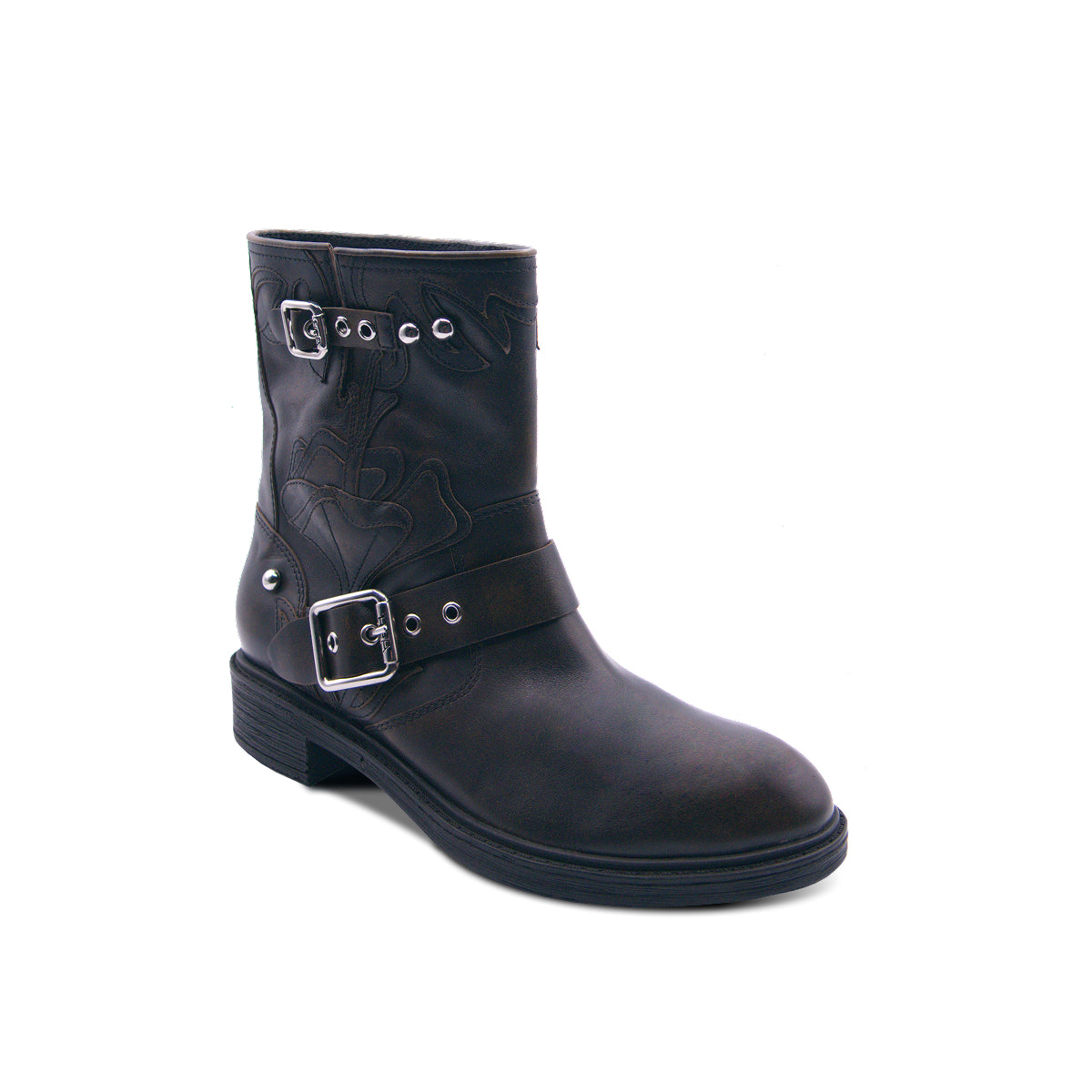 Fannei Embroidered Moto Bootie