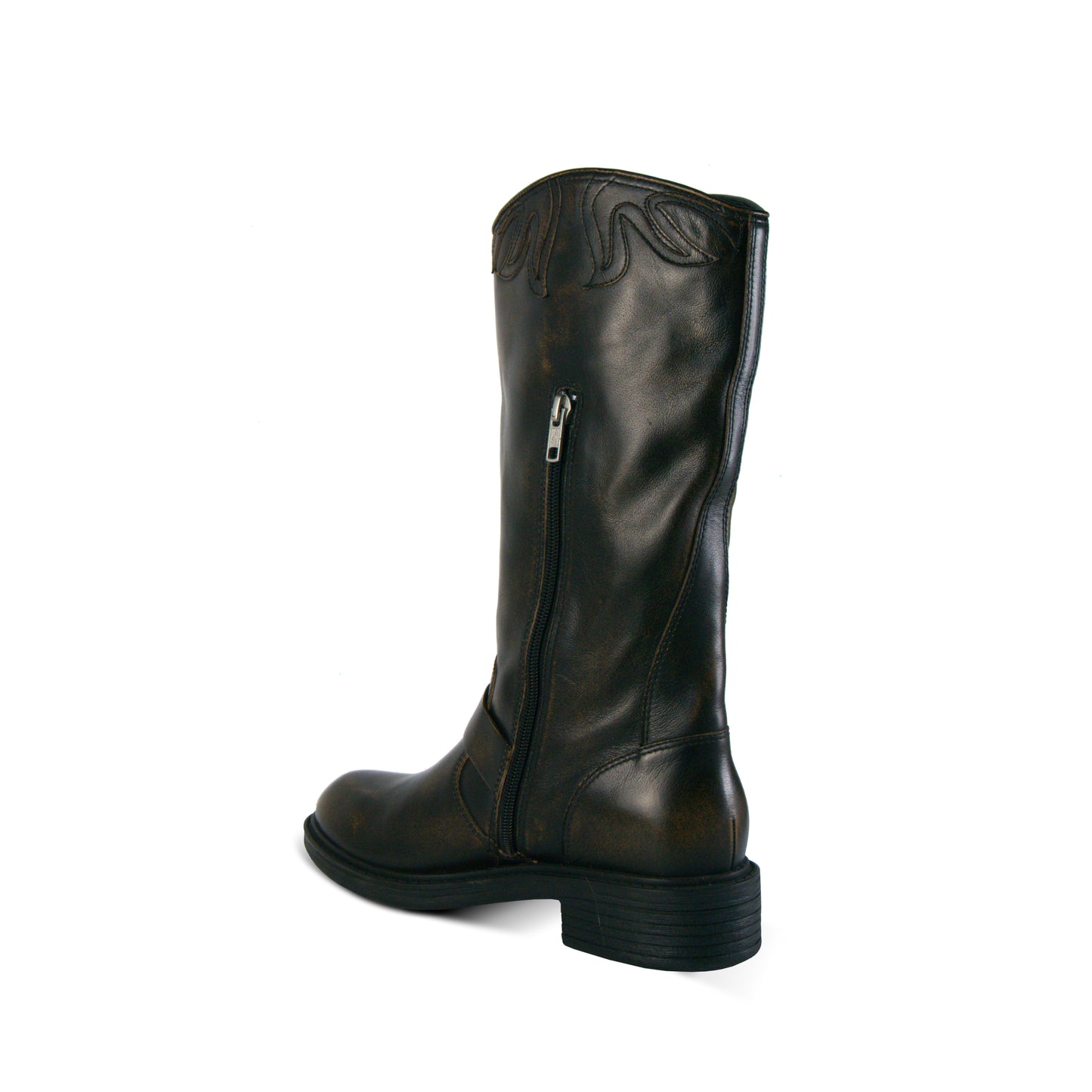 Flax Embroidered Moto Boot