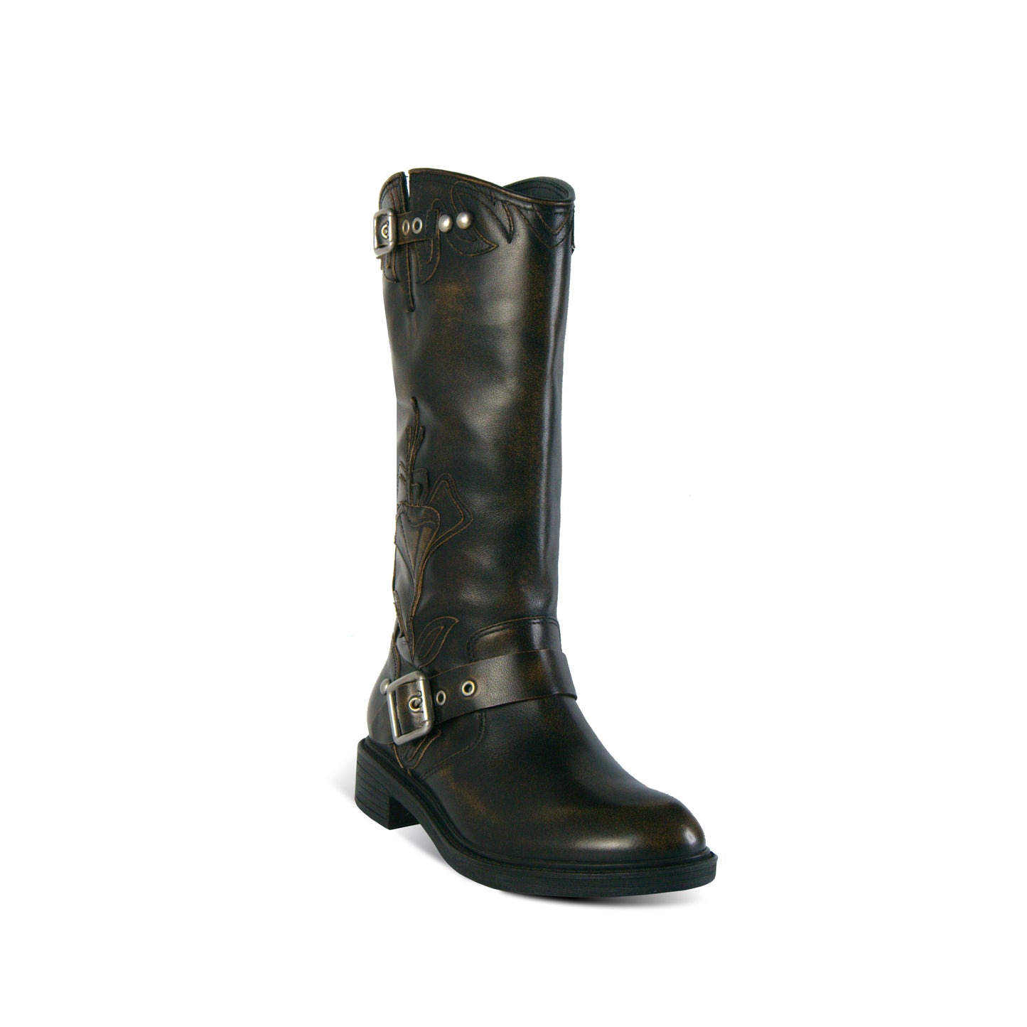 Flax Embroidered Moto Boot