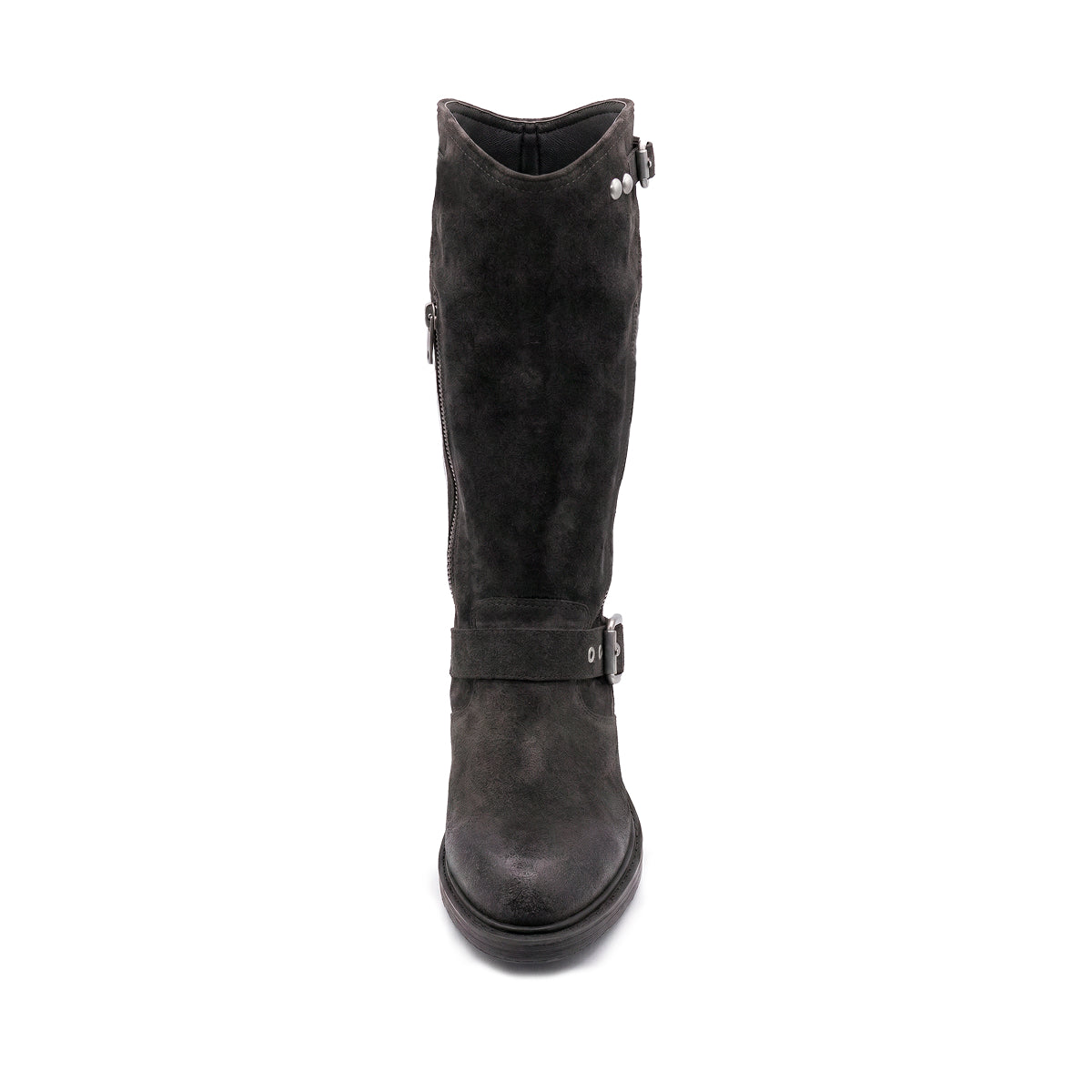 Freesia Tall Leather Moto Bootie