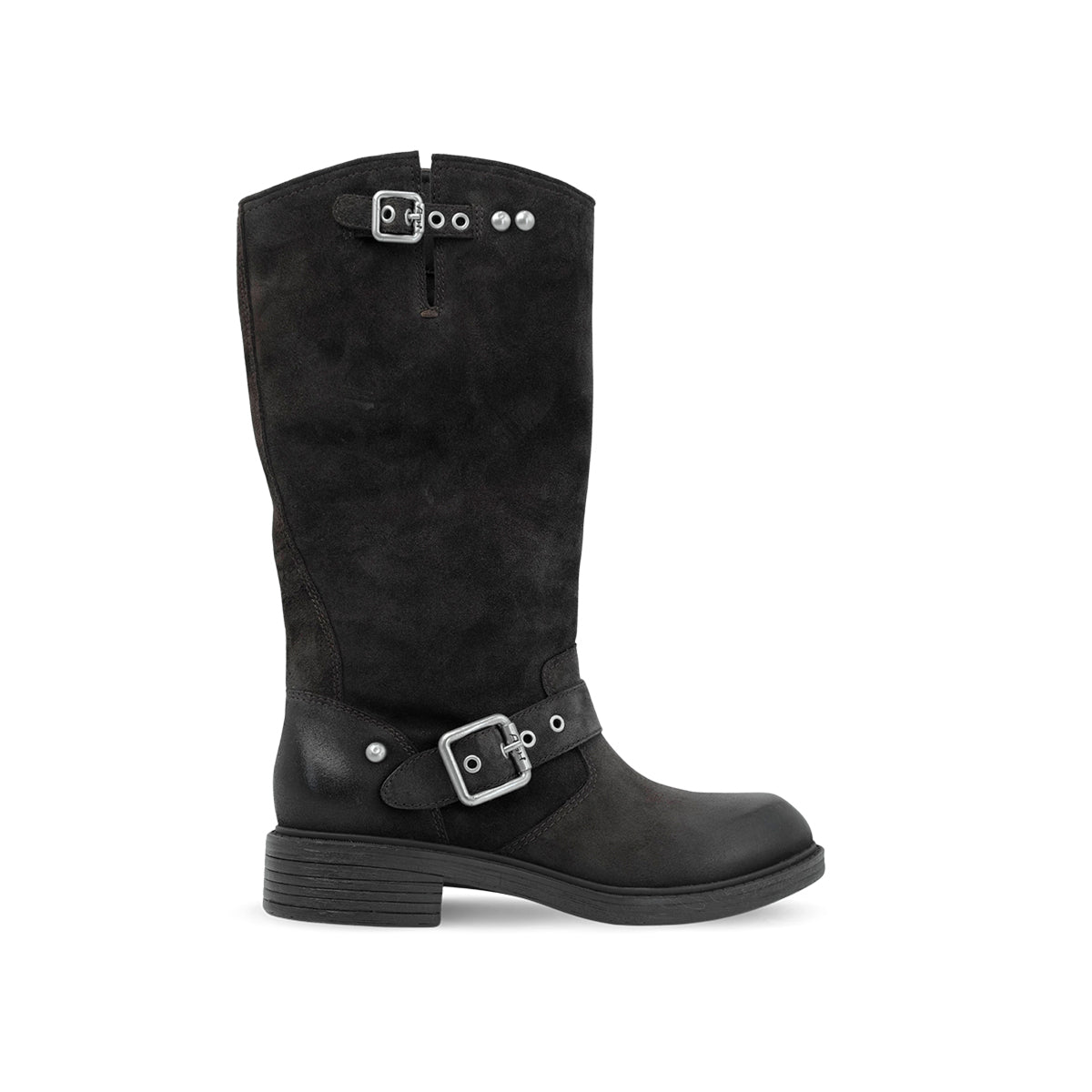 Freesia Tall Leather Moto Bootie