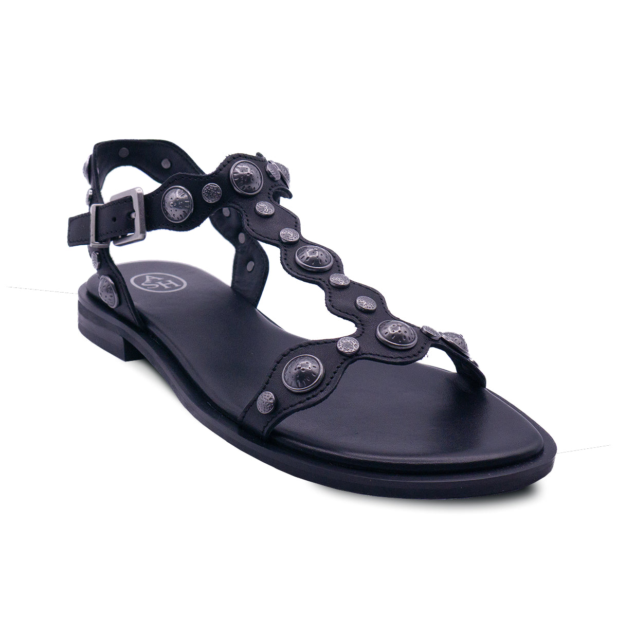 Phanny Leather Studded T-Strap Sandal